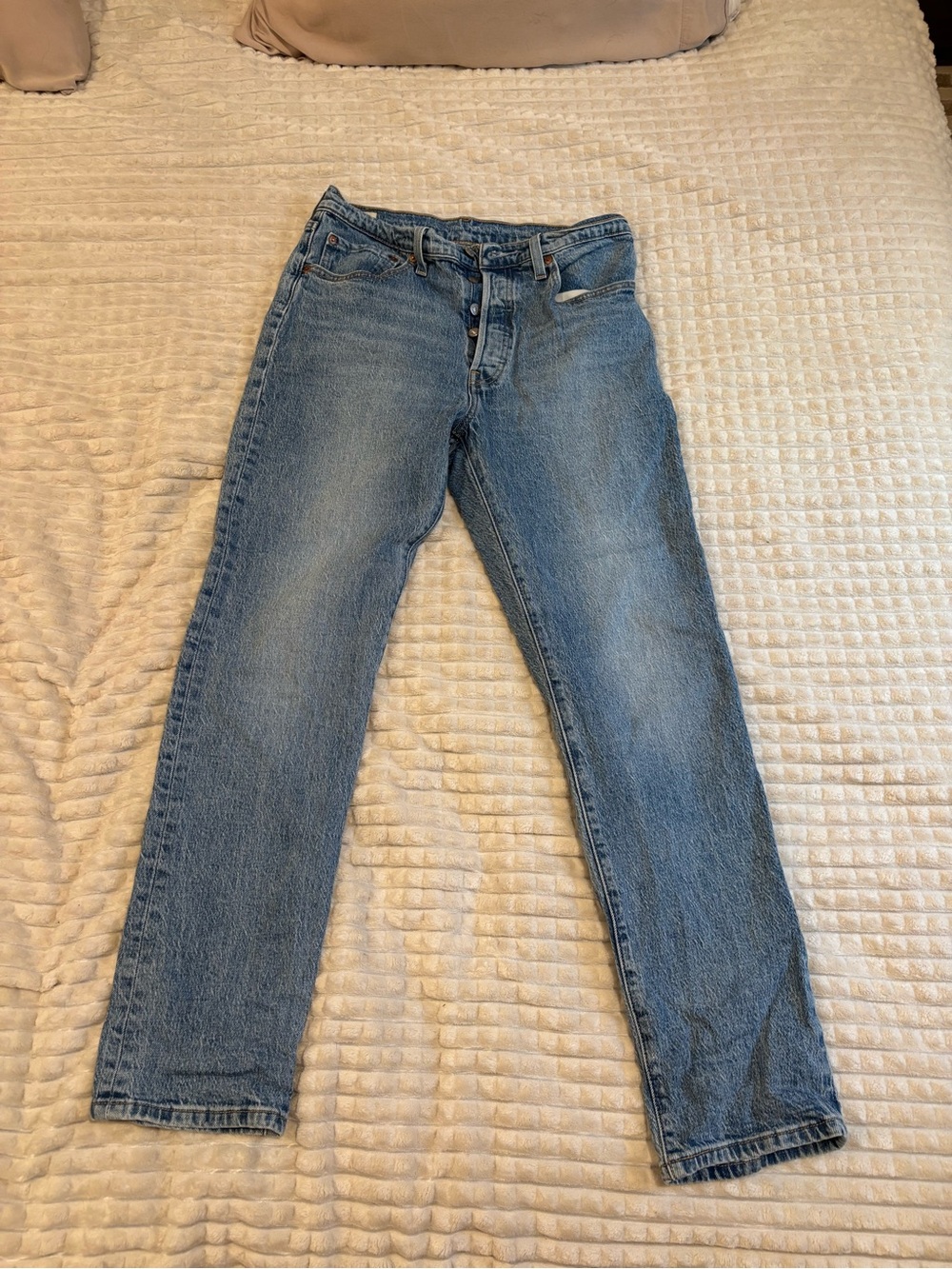 Levi's Light Blue Denim Jeans with Gold Stitching